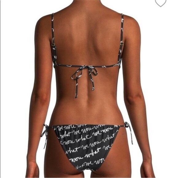 WeWoreWhat Womens Size Medium Print Underwire & Ruched String Bikini Set - Picture 3 of 10